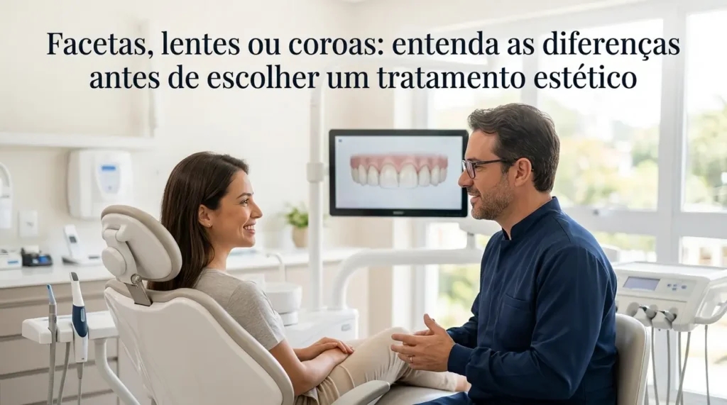 Facetas lentes coroas - comparação de tratamentos estéticos dentais